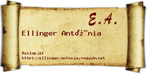 Ellinger Antónia névjegykártya