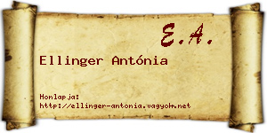 Ellinger Antónia névjegykártya